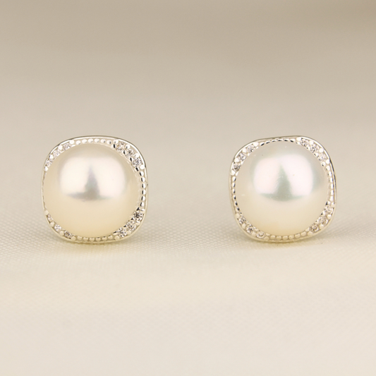 Pendientes Classic Square Pearl