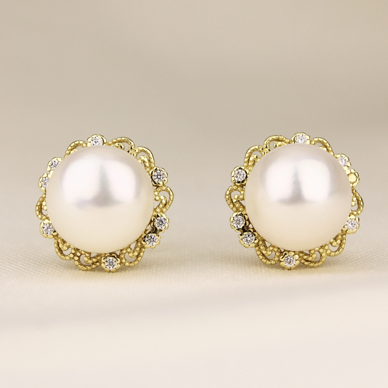 Pendientes Perla Circón Vintage