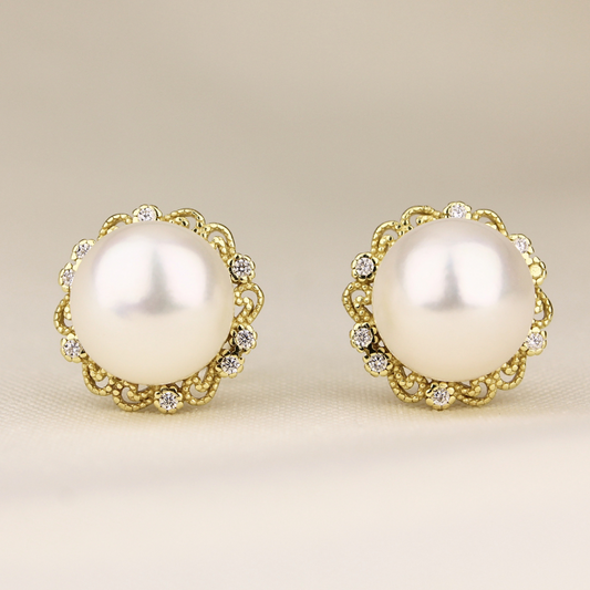 Pendientes Perla Circón Vintage