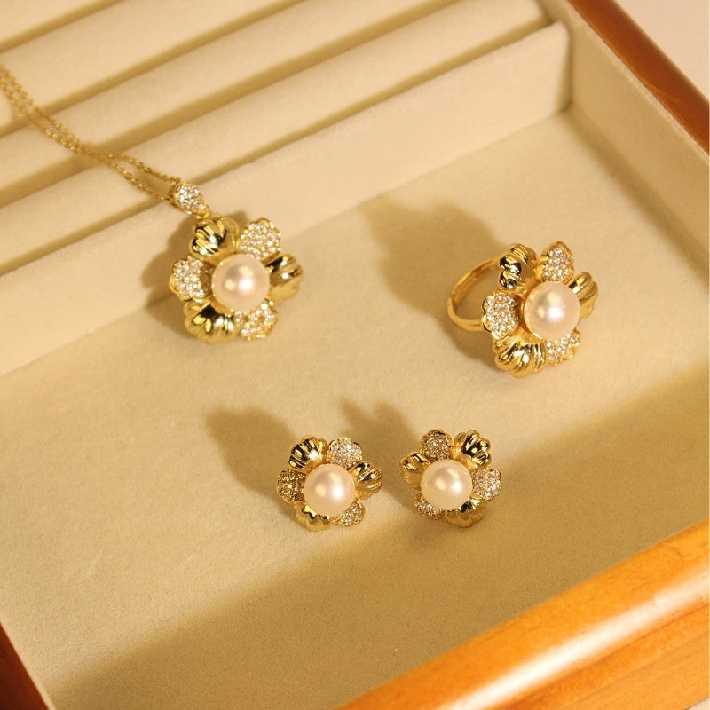 Conjunto de Joyas Flores de Corazón Valiente