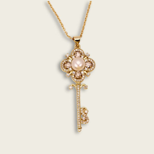 Key of Joy Pearl Necklace