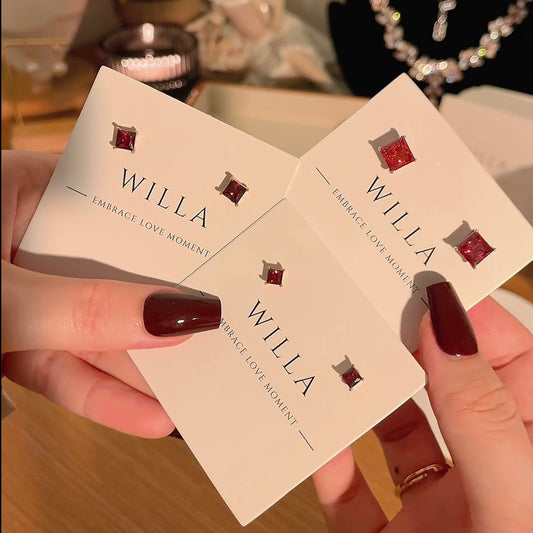 Ruby's Heart Studs